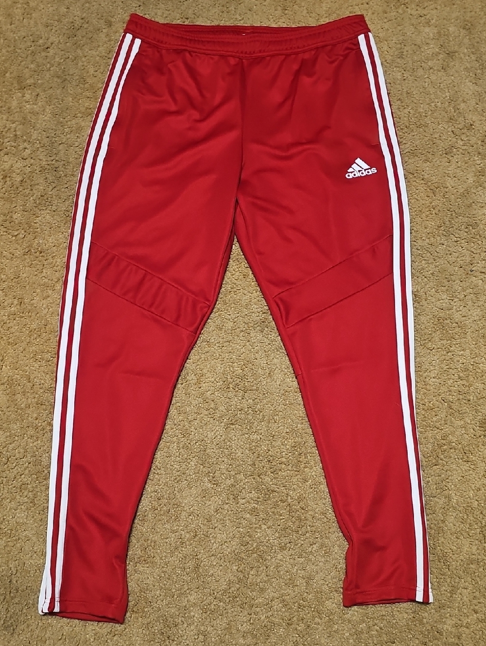 Adidas Red Athletic Joggers with White Stripes Tote 9